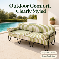 Modernes Aluminium-Komfortsofa für Draußen mit 3 Sitzen für Terrasse, Garten, Hotel und Gewerbliche Möbelprojekte