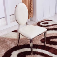 Chaises de salle à manger en cuir et acier inoxydable doré pour hôtel, table et mobilier de luxe moderne de haute qualité, chaises en métal pour mariage