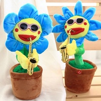 Nouveau design, jouet musical en peluche super doux, tournesol chantant et dansant, avec rembourrage en coton PP pour les enfants, anniversaire