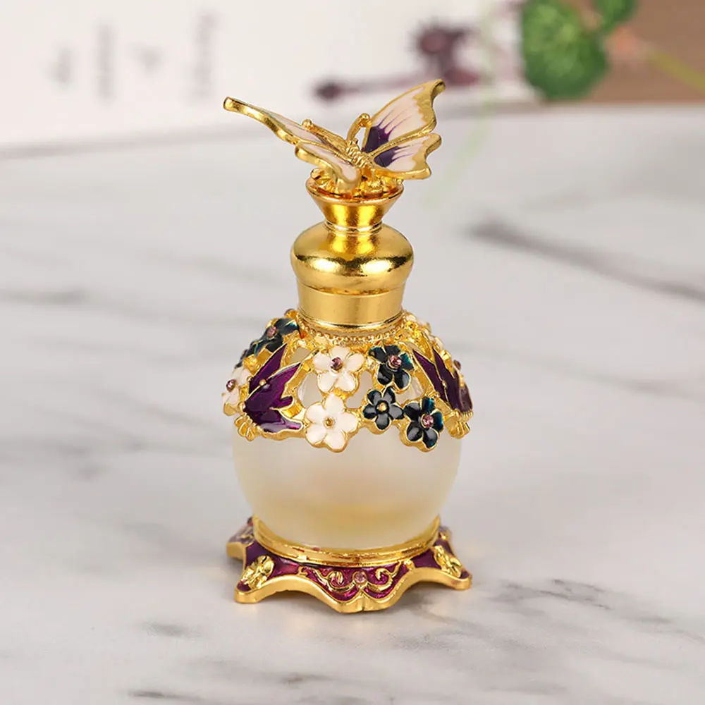 Bouteilles de parfum Vintage personnalisées de luxe de haute qualité d'egypte, Mini bouteilles de parfum de Rose de dubaï de 15ml rechargeables en or