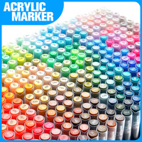 Ensemble de marqueurs acryliques à encre directe 366 couleurs pour l'exportation ; Marqueurs de peinture graffiti de qualité étudiante, couleurs superposables, pointes souples