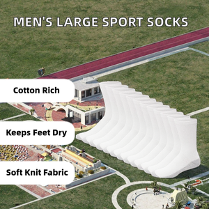 Large Size Men's Sports Crew Letter Pattern Spring ODM Terry Knitted Sweat-Absorbent & Breathable Running <b>Socks</b> - Product Image 2