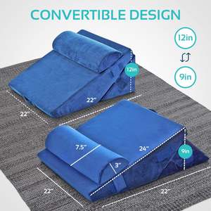 3 buah Set bantal Wedge tempat tidur, busa memori lipat bisa disesuaikan 9 & 12 inci dengan penutup yang bisa dilepas - Product Image 2