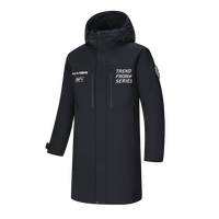 Veste d'hiver longue et imperméable à l'eau en duvet 90% pour hommes avec capuche pour randonnée fermeture à glissière