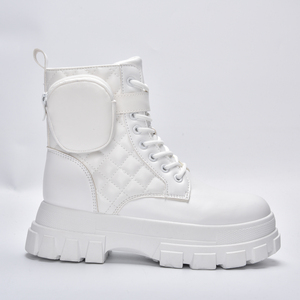 I nuovi <span class=keywords><strong>stivaletti</strong></span> con plateau con una borsa che indossano una piattaforma impermeabile stivali in spugna versatili alla moda in stile britannico da <span class=keywords><strong>donna</strong></span> - Product Image 5