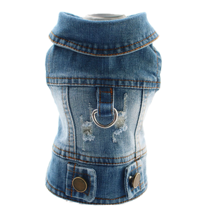 Hot Selling Schattige Xs Kleine Hond Teddy Jean Vest Huisdier Kleding Riem Gat Hondenkleding <span class=keywords><strong>2xl</strong></span> Kleding Kleding Hond Denim Vesten - Product Image 4