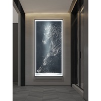 Luxury Home Decor HD Printed Canvas Painting Running Horse Crystal Porcelain Home Decor and Wall Art With LED Light