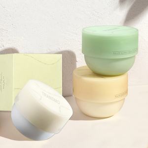 Pot cosmétique rond en plastique écologique de 250 ml avec logo personnalisé pour les soins de la peau et les masques faciaux, emballage pour beurre corporel - Product Image 1