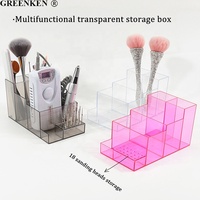 Boîte de rangement multifonctionnelle pour outils de nail art Boîte de rangement transparente en plastique pour perceuse à ongles vide de grande capacité