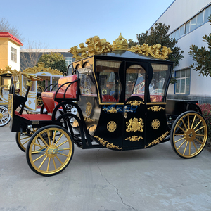 Calèche royale noire de luxe, calèche royale luxueuse pour chevaux, transport touristique spécial, calèches de mariage - Product Image 1