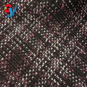 Classic Puffy <strong>Tweed</strong> Woven <strong>Fabric</strong> with White <strong>Pink</strong> Black Three Colors United - Product Image 5