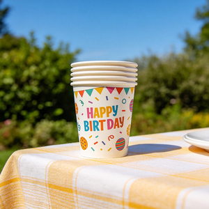<b>Disposable</b> Eco-Friendly Biodegradable Food Grade Single Wall Kraft White Bamboo Custom Paper <b>Cup</b> Logo for Party Family Sharing - Product Image 2
