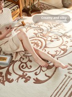 Tapis artisanal en pure laine de Nouvelle-Zélande, style rétro légèrement vintage, tapis artistique tout en laine pour chambre, canapé, salon, table basse
