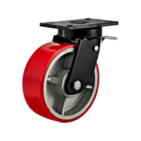Roulette industrielle de 1 tonne Pulvérisation de poudre extra résistante Noyau en fonte PU Roues de chariot Largeur 75mm Transport de machines