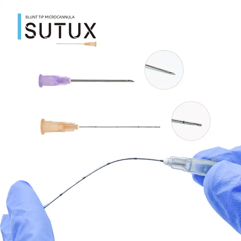 Sutux工場サプライヤー皮膚充填剤使い捨て滅菌マイクロカニュラブラント注射用