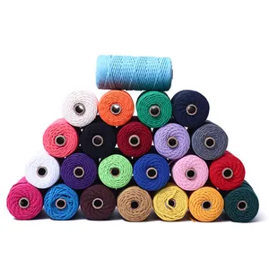 Corde ronde en coton <span class=keywords><strong>macramé</strong></span> de 3mm 4mm 5mm pour sacs tissés enduits et à pointe pour chaussures et vêtements - Product Image 1