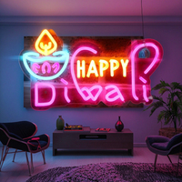 Happy Diwali Décorations Diwali Neon Sign 2025 Deepawali Party Décoration Diya LED Neon Light Signs