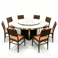 Table de salle à manger ronde grande, manuelle et électrique, en fer forgé, pour extérieur, style côtier moderne, luxe léger, pour restaurant, hôtel, club