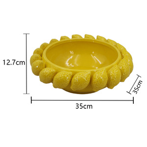 Bol en céramique pour <span class=keywords><strong>fruits</strong></span> de style nordique, <span class=keywords><strong>grande</strong></span> taille, motif uni, pour la maison, table <span class=keywords><strong>à</strong></span> manger en plein air, assiette <span class=keywords><strong>à</strong></span> collation, forme de citron - Product Image 2