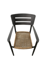 Chaises de salle à manger en aluminium et rotin, élégantes, modernes et luxueuses, avec coussin imperméable durable et finition thermolaquée, assise extérieure confortable