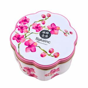 Boîte en métal en forme de fleur de qualité alimentaire, vide, avec couvercle, personnalisable, pour emballage de bonbons, chocolats et biscuits - Product Image 4