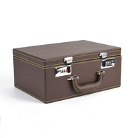 Bois nordique Grand Acrylique Présentoir Portable Étui En Cuir De Stockage 10 Tiroir Boutique Or Bijoux Organisateur Boîte