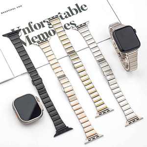 Correa de reloj Upro Luxury Slim con hebilla de mariposa de una sola pieza, 38mm 42mm, correas de repuesto de metal ajustables para Apple Watch - Product Image 1