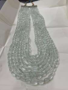 Excellent Quality <b>Necklace</b> of Natural <b>Emerald</b> Russian Origin Oval Tumbled Form Russian <b>Emerald</b> Beaded <b>Necklace</b> - Product Image 2