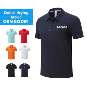 Customized logo printing 92% polyester 8% spandex plain Polo T Shirts high quality mens polo shirts
