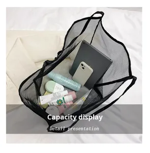 Bán buôn công suất lớn nylon lưới bãi biển Tote Túi rõ ràng mùa hè bãi biển và hồ bơi bên cho hàng tạp hóa mua sắm bãi biển sử dụng của phụ nữ - Product Image 6
