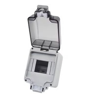 Boîtier de jonction extérieur carré en aluminium gris IP66 étanche à la poussière, avec interrupteur et prise simple, couvercle de prise GB