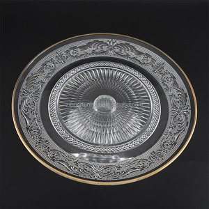 Venta caliente al por mayor platos de vidrio de frutas con bordes dorados y platos de postre son adecuados para bodas, banquetes familiares y hoteles - Product Image 4