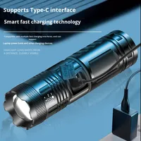 Lampe torche d'urgence rechargeable à LED, zoom extérieur, longue portée, en ABS, indice IP20, faisceau réglable, protection contre les surcharges – Meilleures ventes