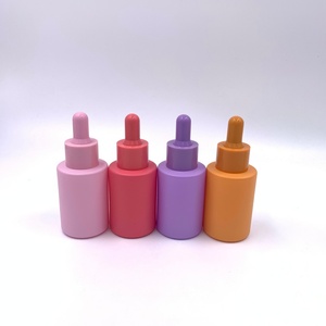 ขวดแก้วหยดทรงแบนขนาด 30 มล. สีสันสดใส พิมพ์โลโก้ได้ตามต้องการ สำหรับบรรจุเอสเซนส์บำรุงผิว น้ำหอม หรือเซรั่ม ขนาด 1 ออนซ์ - Product Image 5