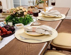 Ensemble <span class=keywords><strong>de</strong></span> 4 sets <span class=keywords><strong>de</strong></span> table en PP tissé, résistants à la chaleur, antidérapants, lavables, en vinyle, pour la cuisine et la salle à manger - Product Image 6