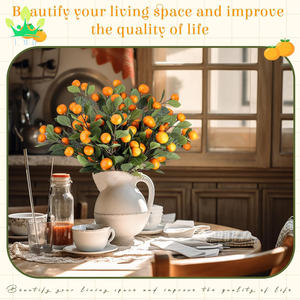 Branches de mandarine artificielles Oranges fruits avec des feuilles vertes <span class=keywords><strong>branche</strong></span> Kumquat <span class=keywords><strong>branche</strong></span> de mandarine pour Vase décoration de fête à la maison - Product Image 6