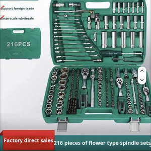 WKC 216-Piece Vertical Row Carbon Steel Combination Hand Operated Car Repair <b>Tool</b> Set 1 Year Warranty 10-60mm Drive Sockets WKC- - Product Image 2