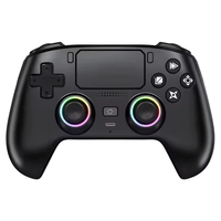 Manette de jeu sans fil Saitake avec éclairage RGB et moteur de vibration, microphone compatible pour PS5