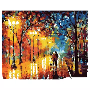 Kit de <span class=keywords><strong>pintura</strong></span> por números DIY con Diseño Fotográfico personalizado sobre lienzo paisaje de calle estilo impresionista - Product Image 2