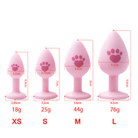 Analsex-Trainer 4-teiliges Silikon-Set mit Juwelen-Buttplugs, Analsex-Spielzeug-Kit für Anfänger Männer Frauen Paare - Katzenpfoten-Design