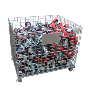 Cage à palettes en treillis métallique en acier au carbone, design pliable pour le stockage temporaire de <span class=keywords><strong>colis</strong></span> en entrepôt et la logistique - Product Image 5