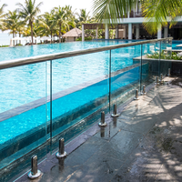Edelstahl Rahmenloses Glasgeländer Balkon Treppe Veranda Terrasse-Villa Zeitgenössisches Design Rostbeständig UV-geschützt