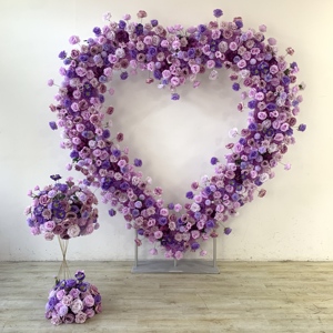 W-C020 Nuovo Design Arco a Cuore Artificiale 7ft/8ft con Fiori Arco a Cuore di Rose Artificiali per Proposte di Matrimonio e Sfondo per Eventi - Product Image 6