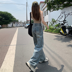Jeans <span class=keywords><strong>baggy</strong></span> d'usine personnalisés en YHJ-014 pour femmes de grande taille Tissu de jeans de qualité supérieure pour un confort et un <span class=keywords><strong>style</strong></span> ultimes - Product Image 4