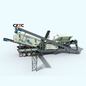 Concasseur à marteaux lourds mobile trois-en-un pour carrières minières et gravier, avec alimentateur et crible - Product Image 3