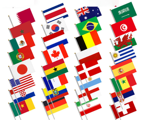 Bandierine da Sventolare a Mano per Partite di Calcio, 32 Bandiere Nazionali, Souvenir per Eventi Sportivi - Product Image 1