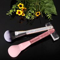 Pensil Lip Balm Concealer Mewah Berkilauan dengan Rhinestone Berlian Sintetis Profesional, Gagang Kayu, Logo Custom, Label Pribadi