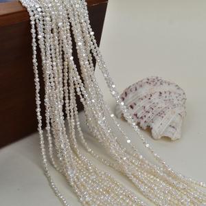 Cuentas de Perlas Blancas Naturales de Agua Dulce de 3-4 mm, Pequeñas, Barrocas, de Dos Caras, para Hacer Joyas, Accesorios para Collares, con Orificio Cruzado - Product Image 4