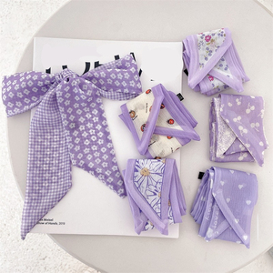 Pañuelo Cuadrado de Lana Morado de Primavera, Diadema con Cinta para el Cabello, Elegante y a la Moda para Mujeres Musulmanas - Product Image 4