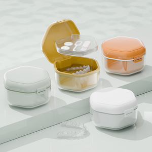 Denture Storage Box <b>case</b> Denture Brush Set Dental <b>Retainer</b> False Teeth with Strainer Cups Soaking Dentures <b>case</b> - Product Image 3
